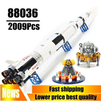 

10266 The Apollo Saturn V ideas Creator Rocket Free Shipping 37003 Model Building Block Bricks 21309 11 Lunar Lander 88036