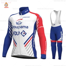 Зимние термальные флисовые велосипедные Джерси наборы дышащие Ropa Ciclismo мужские с длинным рукавом MTB велосипед одежда Спортивная футболка