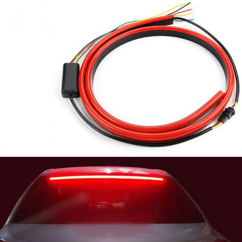 12V автомобильная светодиодная лента задний тормозной фонарь Предупреждение ющая динамическая стримерная лампа стоп-сигнал верхнего крепления ультратонкая световая направляющая