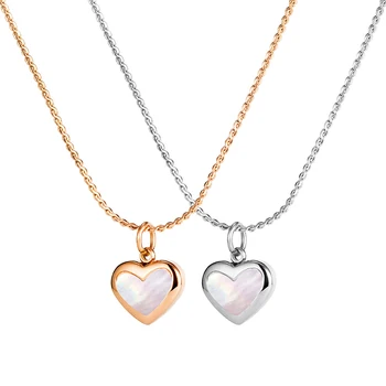 

Dowaka Stainless Steel Gold/Silver Color Heart Pendant Necklace For Women Heart Shape Chain Girls Jewelry Gifts 2020 Trendy New