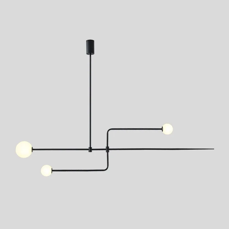 Нордическая линейная художественная Люстра Светодиодная стеклянная шариковая