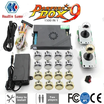 

Original Pandora Box 9 1500 Copy SANWA Joystick,30mm Chrome Plating Push Button DIY Arcade game Home Machine With install video