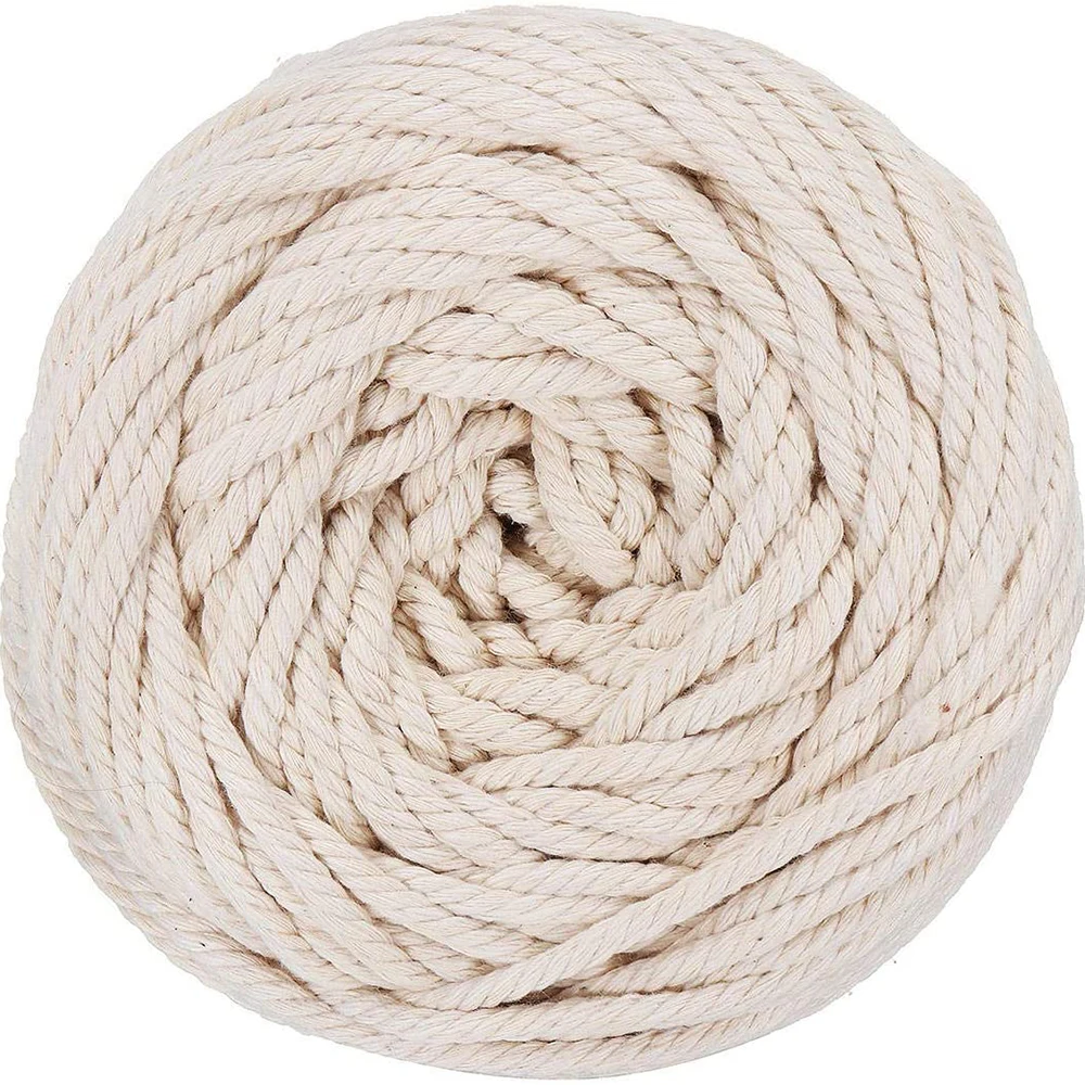 Macrame Rope Twisted String 10-400M 1/2/3/4/5/6mm Cotton Cord Natural Cotton Rope Craft Cord For DIY Crafts Knitting Wedding Dec cotton rope macrame cord