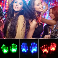 Красочные светодиодный перчатки Rave Light Finger Lighting мигающие перчатки унисекс Хэллоуин сценический костюм праздничные мероприятия для