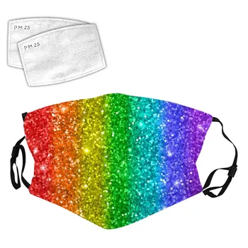 

Rainbow Women Mouth Mask With Activated Carbon Filter Pad Washable Protective Mask 1PC Half Face Mask Reusable Sport Face Mask