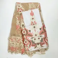 Кружевная ткань с бусинами, последние африканские кружевные ткани, высококачественные вечерние кружевные ткани для тюля, кружевная ткань, WHB8-5 03