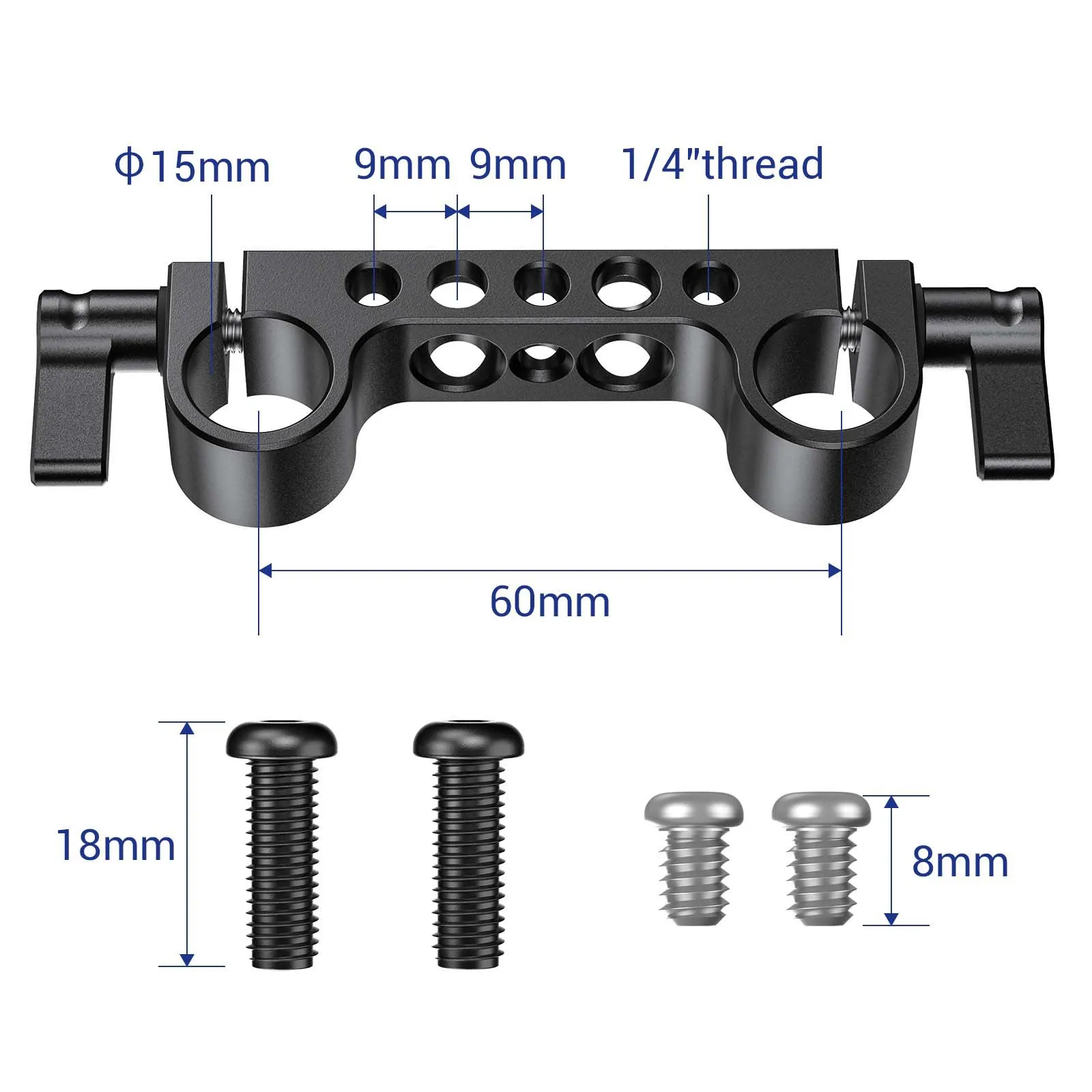 Smallrig Lightpeso Dual Rod Clamp para Câmera Sistema de Suporte Ferroviário Siga o Foco Lws 15 mm ou Pcs 2061 - Image 3