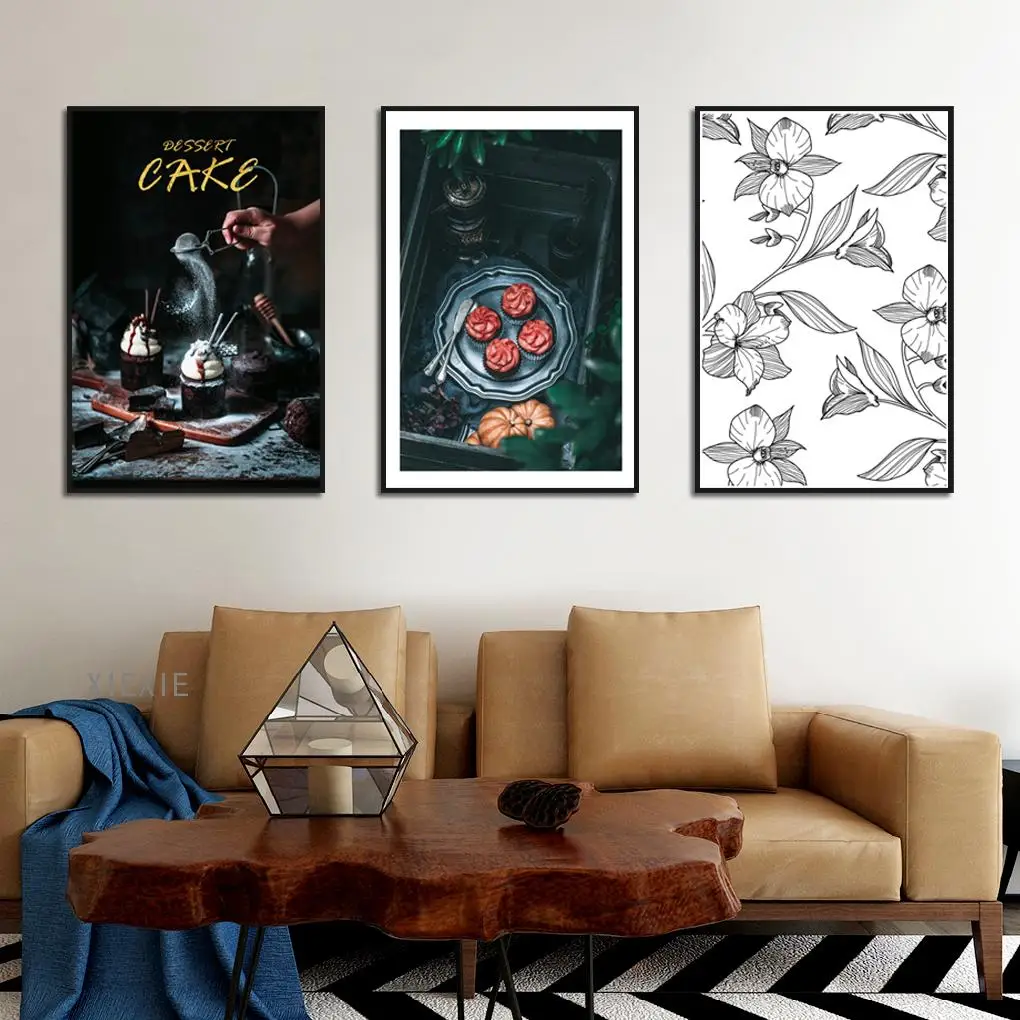 

Minimalist European Style Food Wall Decor Delicious Pastry Dessert Shop Print Posters Scandinavian Canvas Decorative Painting