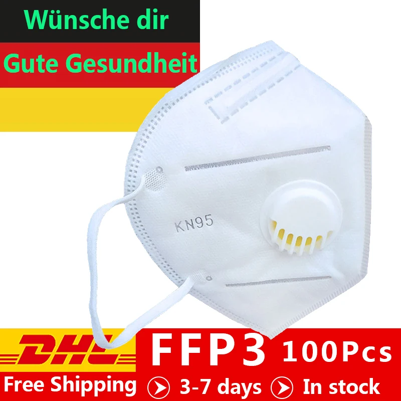 

FFP3 face masken With Breathing Valve Respirator KN95 FFP2 Mask mundschutz 95% Filtration Anti-fog Mask Protection PM2.5 Dust