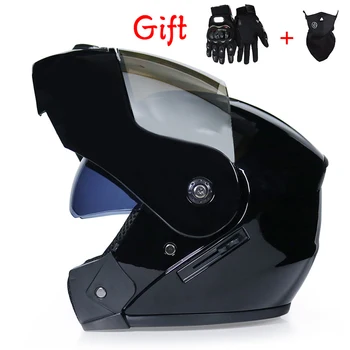 

New motorcycle helmets dual lens visors flip up motocross helmets warm windproof sand dust proof