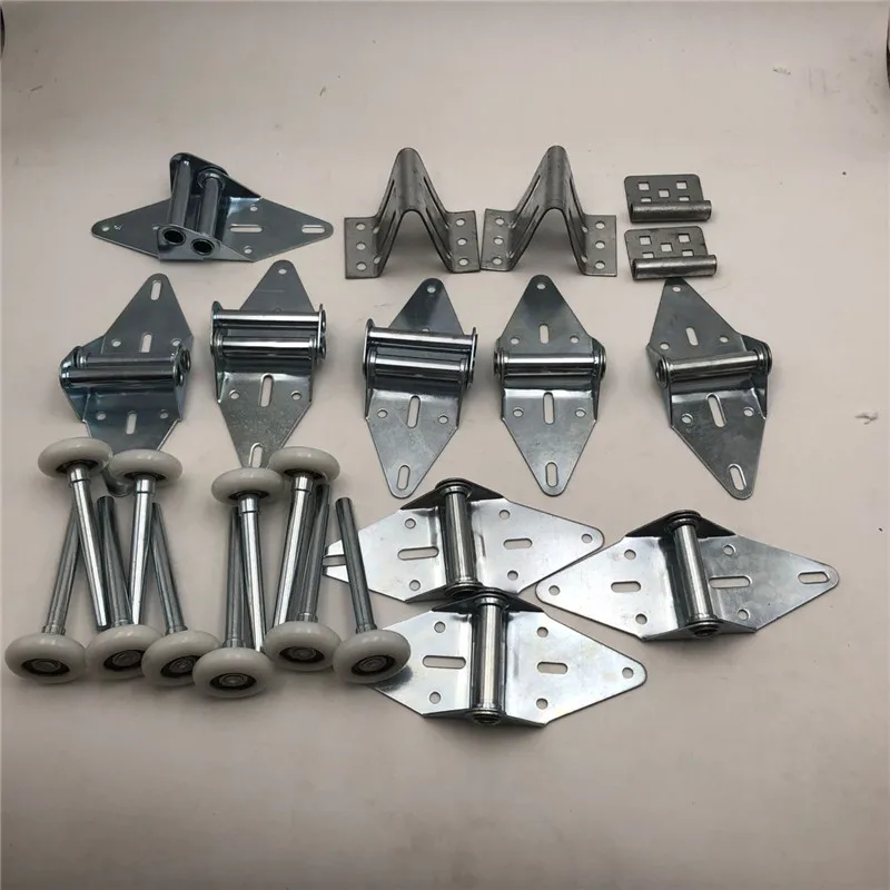 Kit de Porta de Garagem 18 Pol. Padrão Rolos Dobradiças Conjunto de Suportes