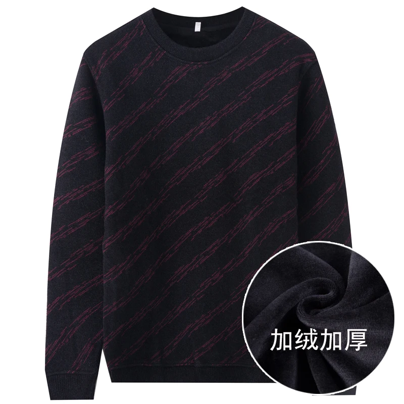 Размер 7XL 6XL 5XL Мужской пуловер мужской брендовый Повседневный теплый шерстяной вязаный Зимний пуловер свитер кашемировый мужской s свитера - Цвет: Красный
