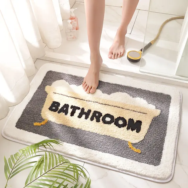 Plush Bath Mat Interiors with Edge