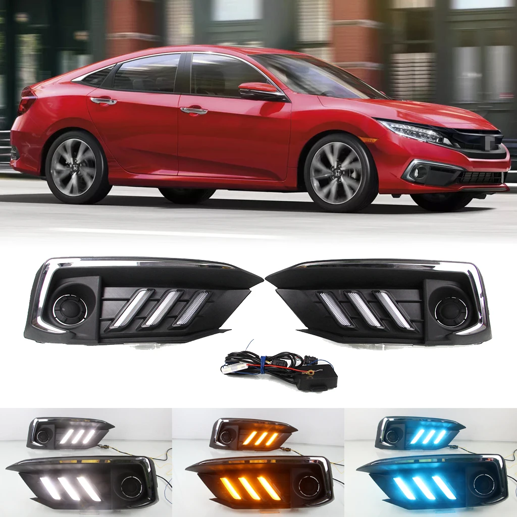 For Honda Civic 2019-2021 DRL LED Daytime Running Lights With Turn Signal Lights