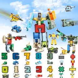 Робот-трансформер, сборные строительные блоки, количество, деформация, робот, развивающие фигурки, игрушки для детей, подарки