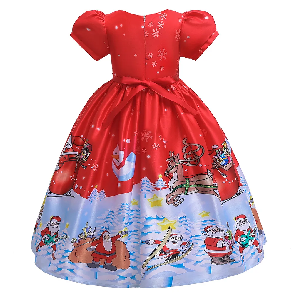 Teens Girls Party Dresses For Girls Kids Santa Claus Print Ball Gown Girls Clothes Children Clothing Carnival Christmas Dress (3)