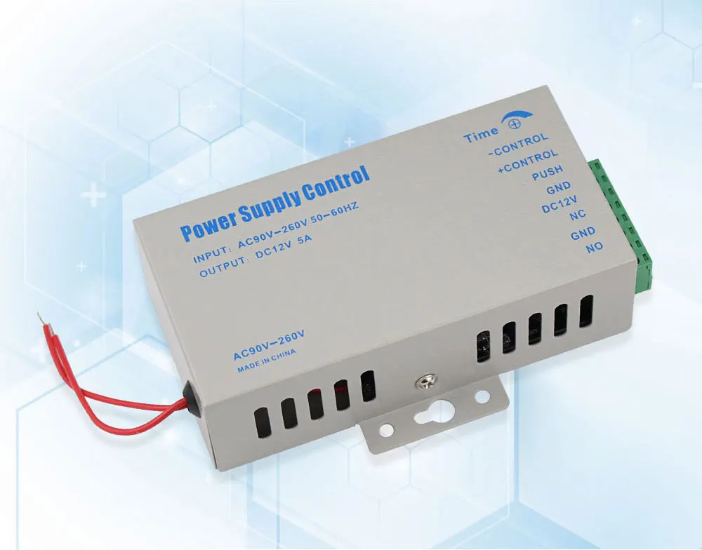 Металл 12VDC/5A контроль доступа блок питания Swtich 110-260VAC вход с задержкой времени для электронных замков видео домофон системы