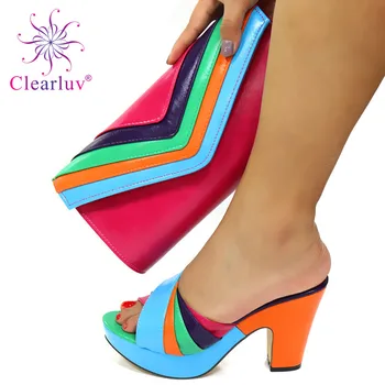 

Women Italian African Party Pumps Shoes and Bag Sweet Style for Royal Wedding Party Slingbacks Sandals Womans Dress Sandals 2020