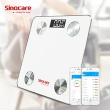 Sinocare Smart Weight Scale Body Fat Scale Bluetooth 4.0 Floor Body Fat Monitor Balance Test 8 Body Date BMI Health LED Display