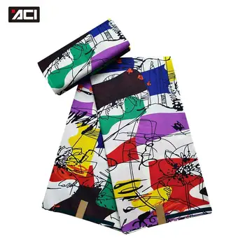 

ACI African Wax Fabric 6 Yards New Fashion Ankara Fabric African Real Wax Prints Tissu Africain Ghana Wax Prints Fabric For Girl