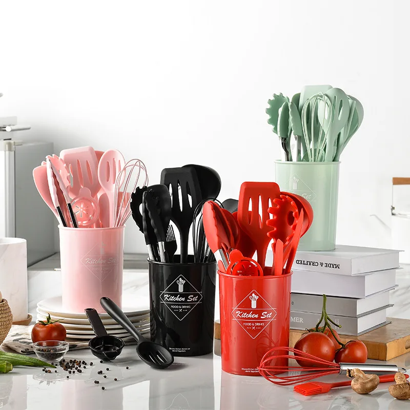 KitchenAid 4-Piece Plastic Kitchen Utensil Set Includes Spoon, Turner, Pasta Fork, and Spatula