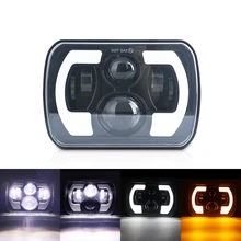 

7 inch LED Car Headlight 5x7 7x6 Headlamp With Turn Signal For Jeep DRL Square For Jeep Wrangler YJ Cherokee XJ truck 4X4