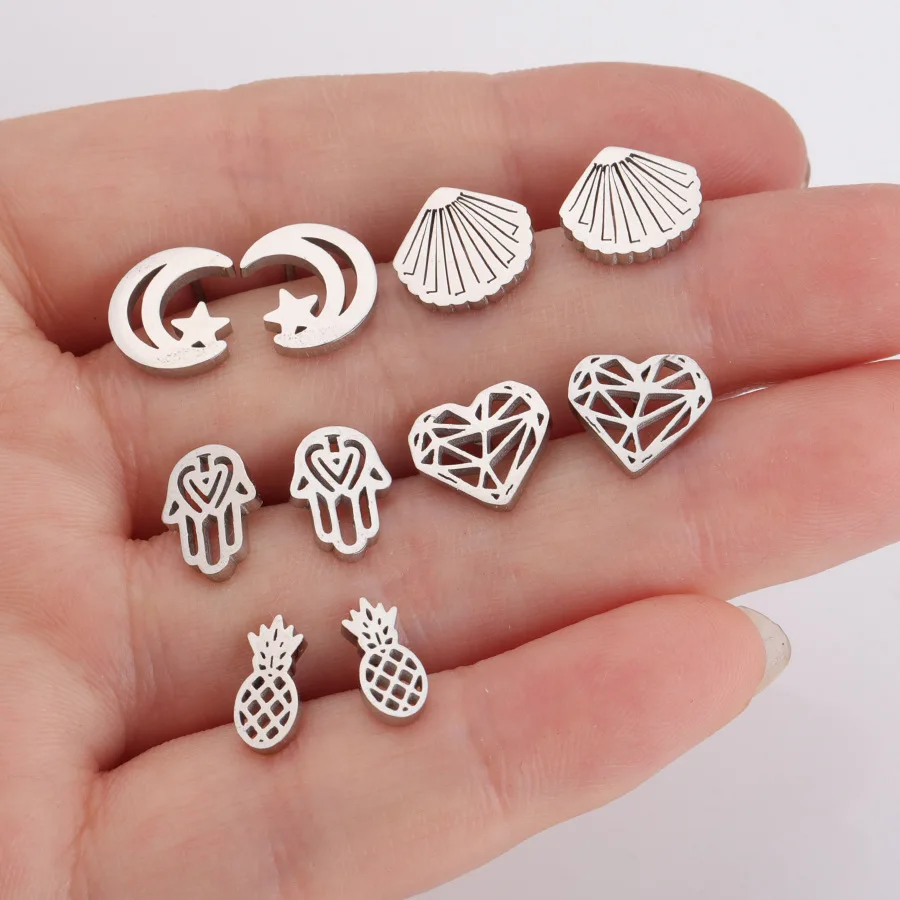 5 пар Мода Очаровательный из нержавеющей стали смешивание шаблон женские серьги Разъемы Linkers для DIY серьги ювелирные изделия