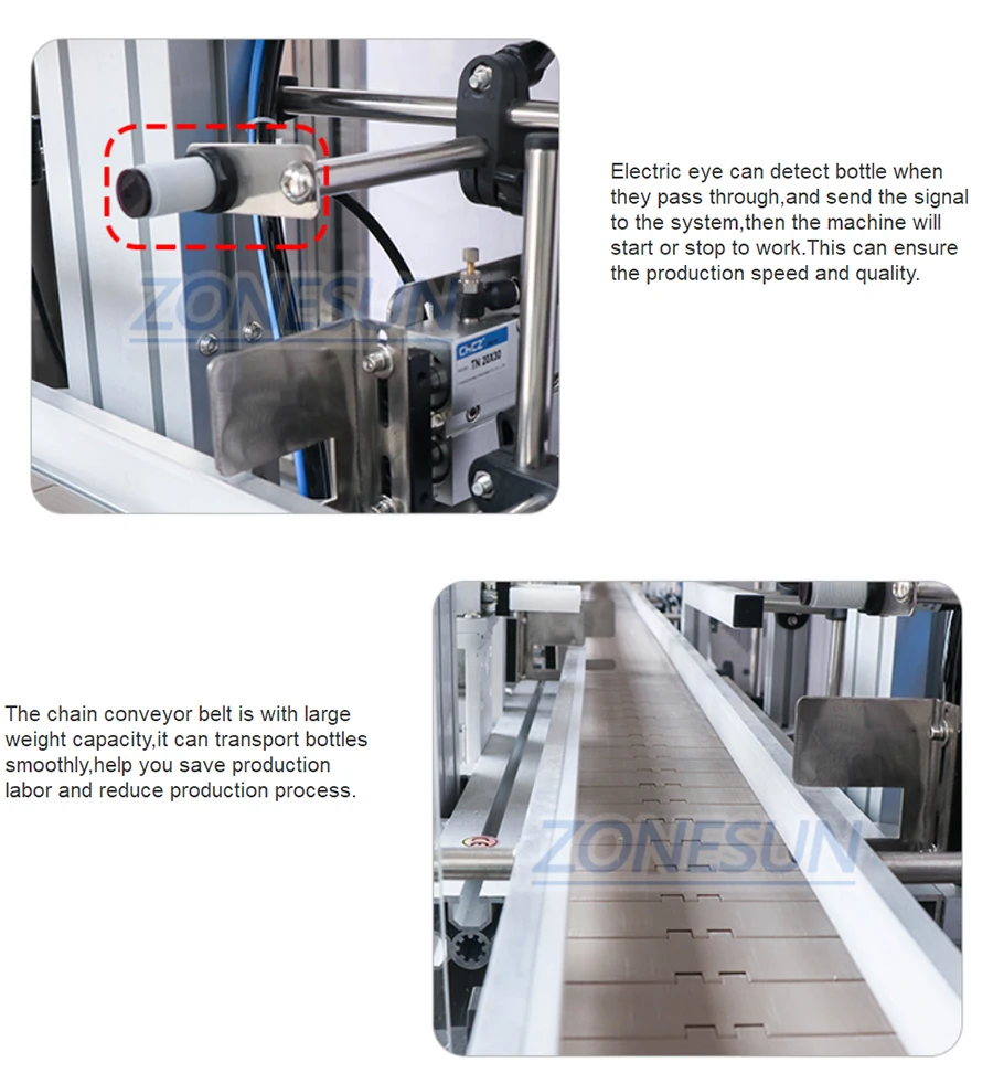 ZONESUN ZS-FAL180AD Automatic Bottle Filling And Cork Pressing Capping Machine  6 Head  With Dust Cover Red Wine Production Line