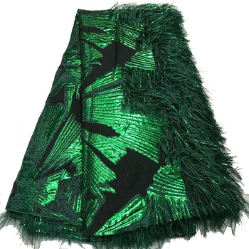 

Fast delivery Bronzing design and Appliqued tassels Tulle Lace Fabric 2W124,Good quality soft material Wedding Dress Fabric