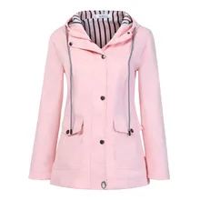 Женский однотонный дождевик уличные куртки Водонепроницаемый Солнцезащитный ветрозащитный плащ с капюшоном плащ windstop A1