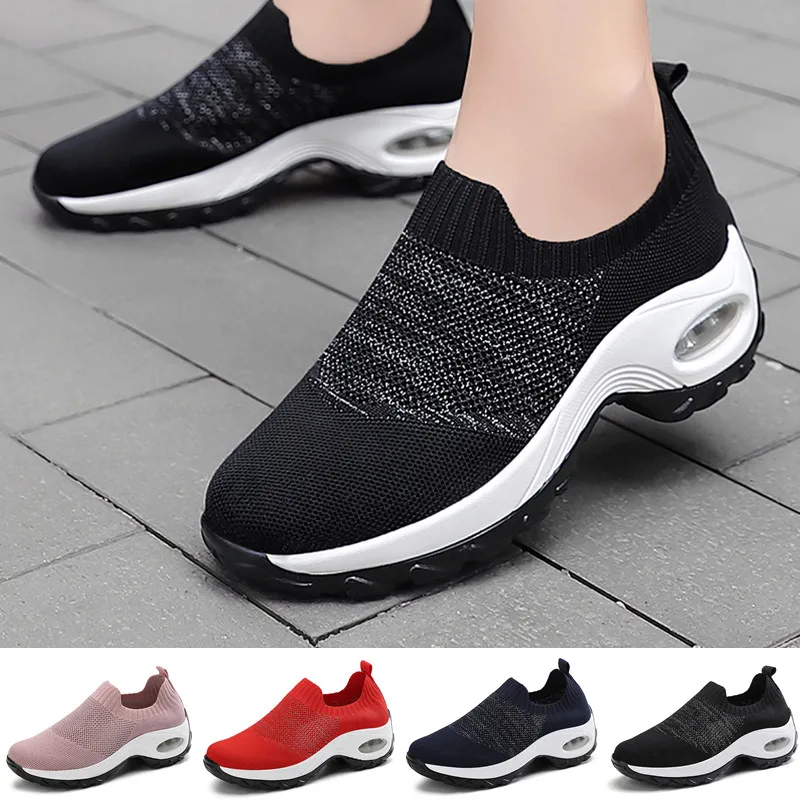 

Sneakers Women Walking Shoes Outdoor Slip-on Casual Air Sole Jogging Shoes Womans Sock Sneaker