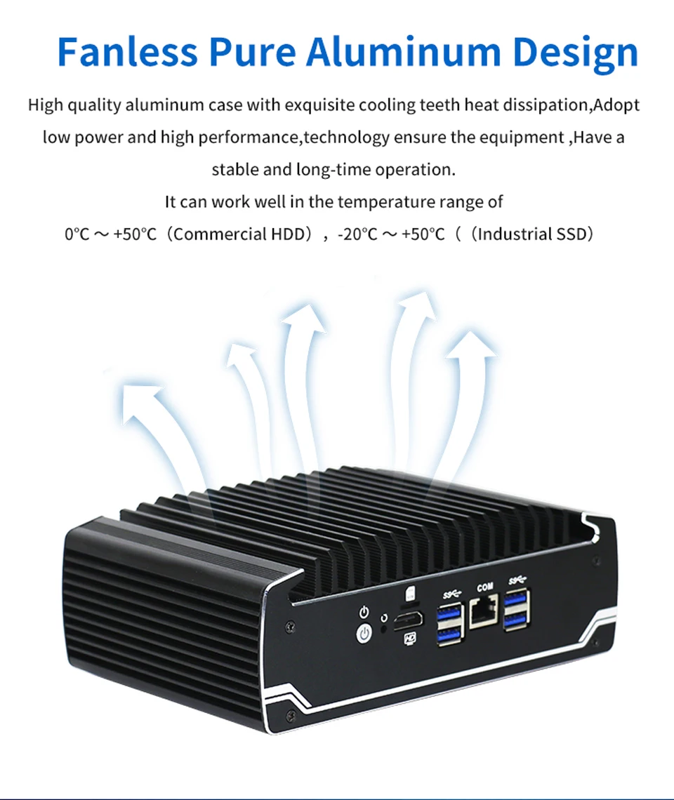 Intel Celeron 3867U Mini PC with 6 LAN Ports - Advanced Fanless Linux Firewall Router Description Image.This Product Can Be Found With The Tag Names Barebone Mini PC, Computer Office, Yanling in stock