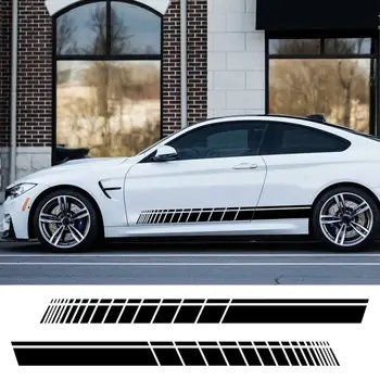 

2Pcs/Set Racing Stripes Car-Styling Vehicle Body Side Decals Stickers Decoration Reflective Non-fade Waterproof Car Side Sticker