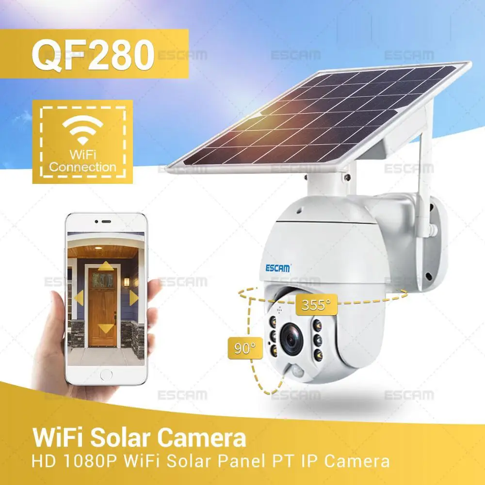 2020 Новое поступление Домашняя безопасность HD 1080P Wi Fi солнечная панель PT IP камера