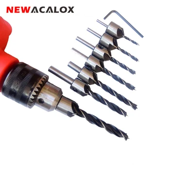 

7PCS Wood Countersink Drill Bit Set Electric Carving Tools Boring Counterbore Chamfer Bore Hole Cutter Woodworking Drills Bits