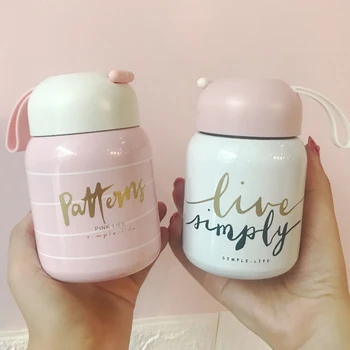 

Mini Thermosflessen Fles Rvs Thermos Cup Creatieve Student Mooie Cup Draagbare Mini Grote Buik Thermosflessen Gift