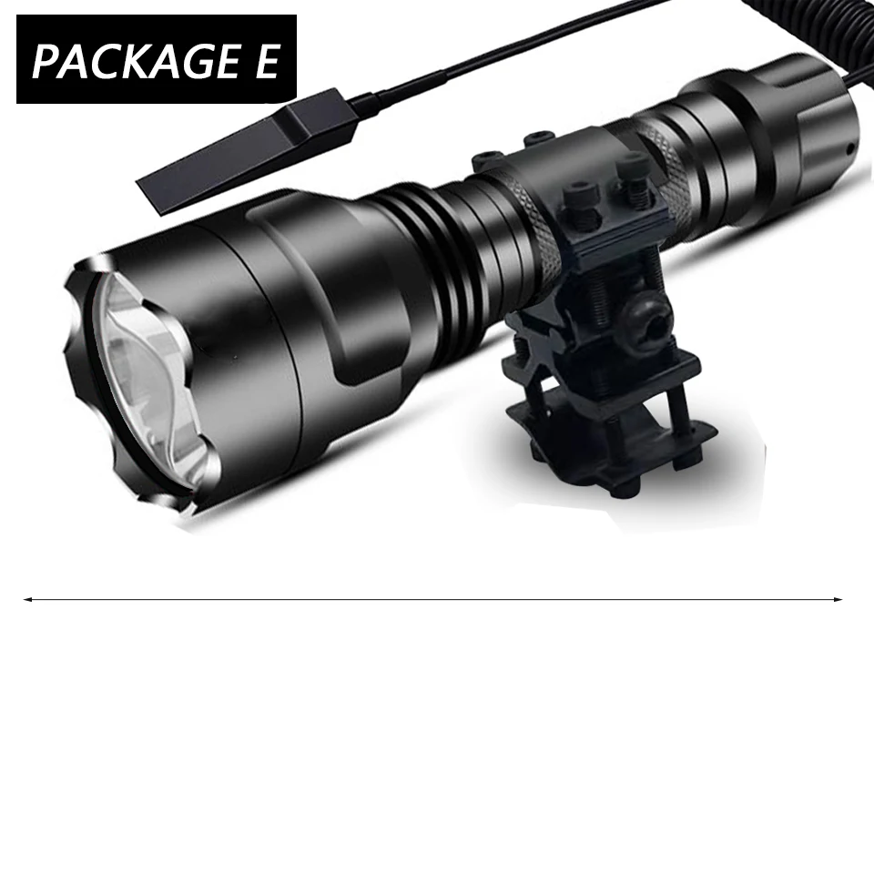 Option E XHP50.2 светодиодный тактический светильник-вспышка, мощный Xlamp, водонепроницаемый фонарь T6/L2, охотничий светильник, 5 режимов, аккумулятор 1*18650 - Испускаемый цвет: Option E
