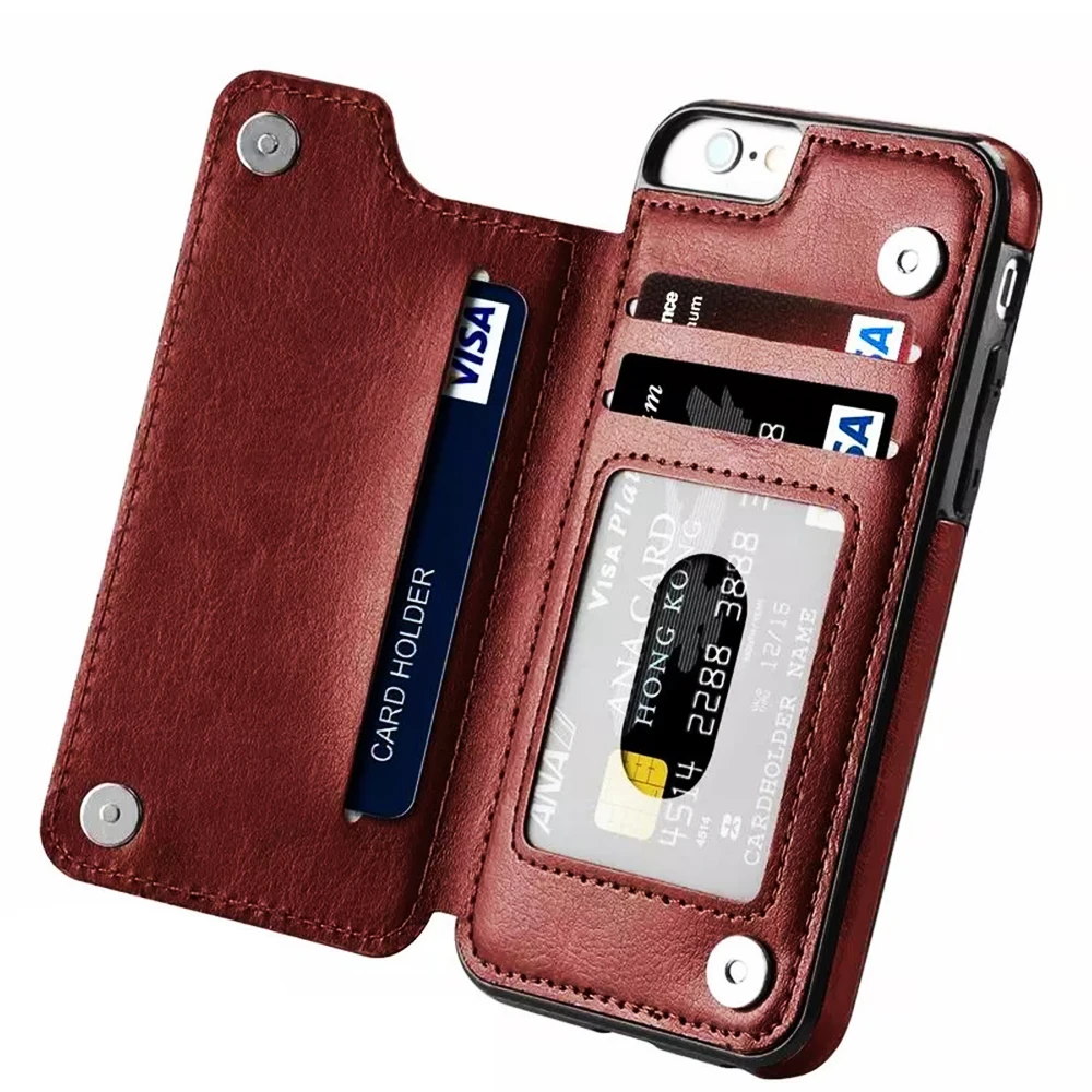 Leather Case For iPhone SE 2020 12 13 Mini 11 Pro XR XS Max 8 7 6 6s Plus Flip Wallet Card Slot Stand Phone Cover