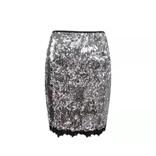 Новинка, серебристая модная мини-юбка с блестками, летняя блестящая элегантная кружевная Женская Клубная одежда, облегающая юбка, вечерние