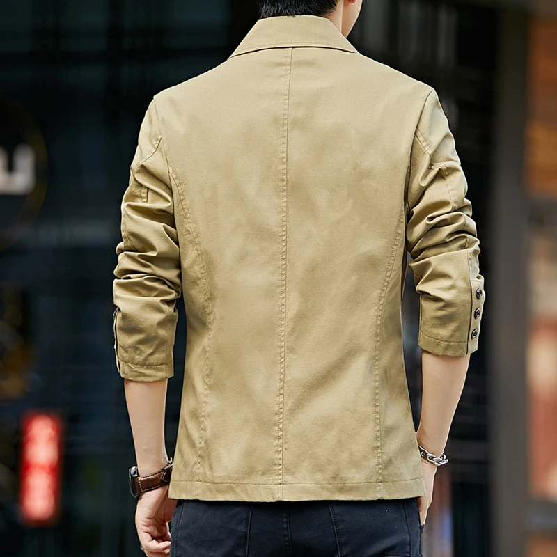 Promotion New autumn 2019 medium and long cotton wash jacket men's trench coat Slim jacket men's bomber jacket 4XL