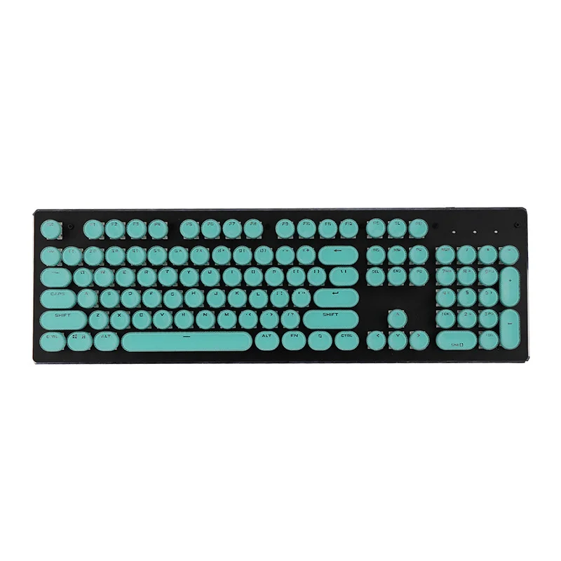 104pcs Retro Style Round Key Cap For Gaming Mechanical Keyboard Transmission Steampunk Typewriter With LED Backlit