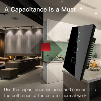 

120 Version WIFI+RF433 No Neutral Smart Switch Single Fire Smart Life/Tuya App Works with Alexa Google Home 110/220V