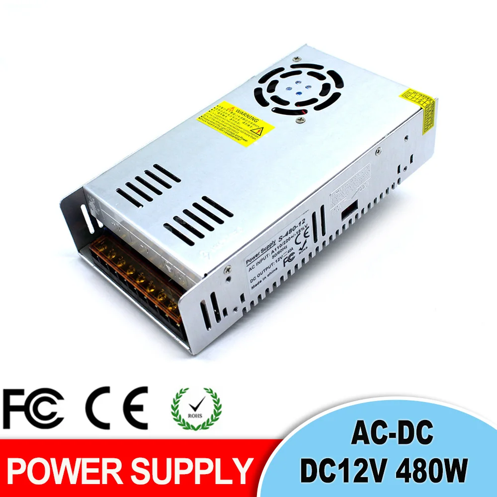 Одиночный выходной источник питания DC 12 В 18 в 24 30 36 42 48 60 480 Вт драйвер светильник