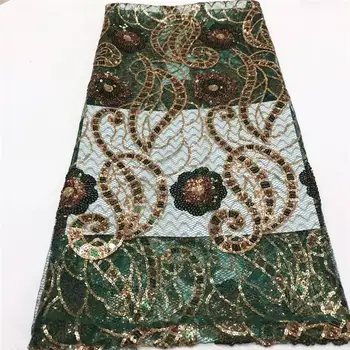

Newest Arriver Beautiful Dragon African Sequin Lace Fabric, Sequins Nobleness African Lace Fabric Shining for Party Dresses K008