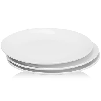 

3pcs/lot 10in White Ceramic Dishes And Plates Set Steak Dinner Plate Porcelain Cake Dish Fruit Tray Food Tableware Dinnerware