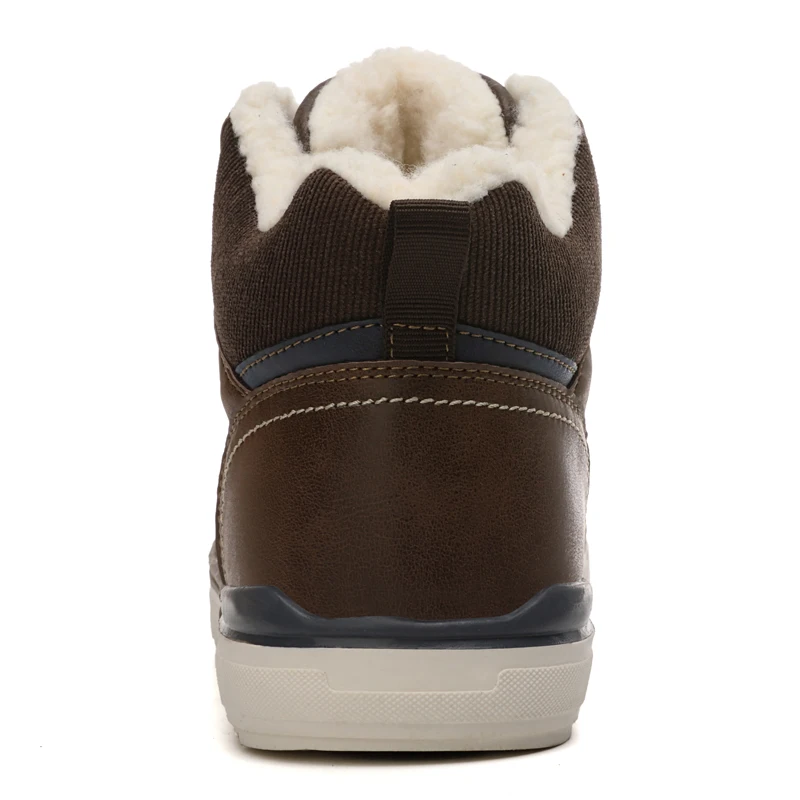 Модные зимние ботинки для мужчин взрослых теплые короткие плюшевые кожаные