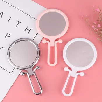 

5/10X Round Shape Magnifying Handheld vanity mirror Travel Folding Hand Held Adjustable Folding Pedestal Makeup Mirror