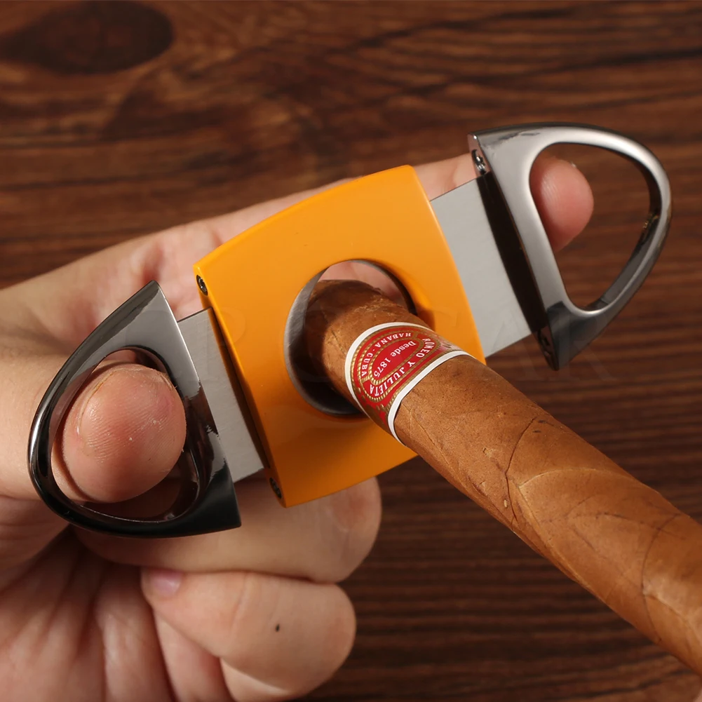 COHIBA Карманный Каттер для сигар острое металлическое лезвие из нержавеющей стали табачные резаки роскошный нож для резки сиггара Портативный нож для резки сигар