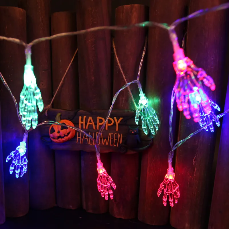 

led balloon light 20 LED Lights Decorated Hand Bone Battery Light String Halloween Party rave festival accessories led party