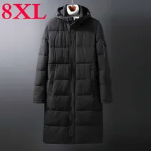 Плюс 10XL 8XL 6XL 5X однотонная Зимняя Мужская парка Повседневная X-long Куртка Верхняя одежда утолщенная теплая верхняя одежда с капюшоном пальто ветрозащитное черное серое